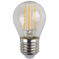 Лампа светодиодная ЭРА FILLAMENT, Е 27, Р45, 5 Вт, Холодный белый