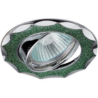 Светильник ЭРА декор - звезда со стеклянной крошкой, MR16, 12V/220V, 50W, хром/зеленый