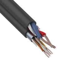 Мульти-кабель Rexant FTP 2PR 24AWG CAT5e + 2х0.75мм2., 1м (бухта 200м), черный, OUTDOOR REXANT