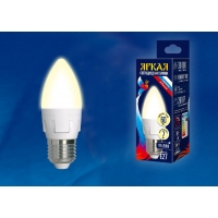Лампа светодиодная Uniel серия Яркая LED-C37 7W/WW/E27/FR PLP01WH