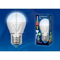 Лампа светодиодная Uniel серия Яркая LED-G45 7W/NW/E27/FR PLP01WH