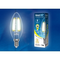 Лампа светодиодная Uniel серия AIR LED-C35-6W/WW/E14/CL GLA01TR