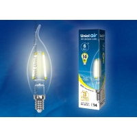 Лампа светодиодная Uniel серия AIR LED-CW35-6W/WW/E14/CL GLA01TR