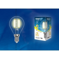 Лампа светодиодная Uniel серия AIR LED-G45-6W/WW/E14/CL GLA01TR