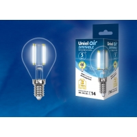 Лампа светодиодная Uniel серия AIR DIM LED-G45-5W/NW/E14/CL/DIM GLA01TR