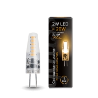 Лампа Gauss LED G4 AC220-240V 2W 190lm 2700K силикон 1/20/200