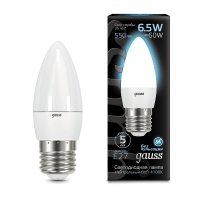 Лампа Gauss LED Свеча E27 6.5W 550lm 4100К 1/10/50