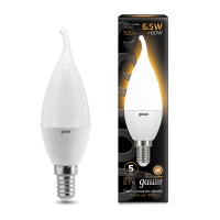 Лампа Gauss LED Свеча на ветру E14 6.5W 520lm 3000K 1/10/50