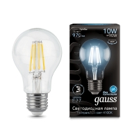Лампа Gauss LED Filament A60 E27 10W 970lm 4100К 1/10/40