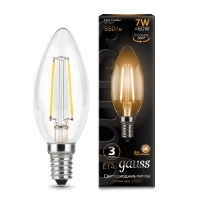 Лампа Gauss LED Filament Свеча E14 7W 550lm 2700К 1/10/50