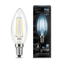 Лампа Gauss LED Filament Свеча E14 9W 710lm 4100К 1/10/50