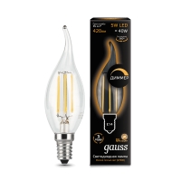 Лампа Gauss LED Filament Свеча на ветру dimmable E14 5W 420lm 2700K 1/10/50
