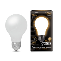 Лампа Gauss LED Filament A60 OPAL E27 10W 820lm 2700К 1/10/40