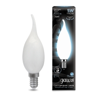 Лампа Gauss LED Filament Свеча на ветру OPAL E14 5W 450lm 4100К 1/10/50