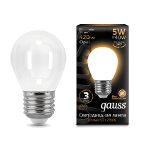 Лампа Gauss LED Filament Шар OPAL E27 5W 420lm 2700K 1/10/50