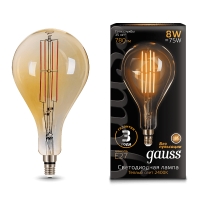 Лампа Gauss LED Vintage Filament A160 8W E27 160*300mm Golden 780lm 2400K 1/6
