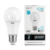Лампа Gauss LED Elementary A60 10W E27 920lm 4100K 1/10/50