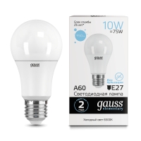 Лампа Gauss LED Elementary A60 10W E27 950lm 6500K 1/10/50