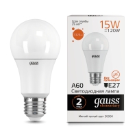 Лампа Gauss LED Elementary A60 15W E27 1320lm 3000K 1/10/50
