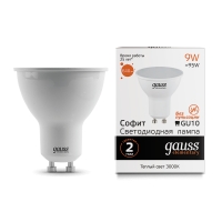 Лампа Gauss LED Elementary MR16 GU10 9W 640lm 3000К 1/10/100